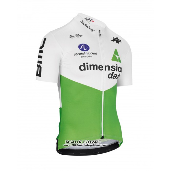 2019 Maillot Ciclismo Dimension Data Vert Blanc Manches Courtes et Cuissard